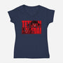 Neotokyo Duel-Womens-V-Neck-Tee-demonigote