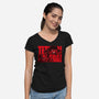 Neotokyo Duel-Womens-V-Neck-Tee-demonigote