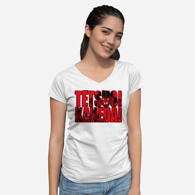 Neotokyo Duel-Womens-V-Neck-Tee-demonigote