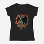 Slayed Devil-Womens-V-Neck-Tee-demonigote