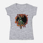 Slayed Devil-Womens-V-Neck-Tee-demonigote