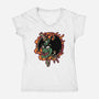 Slayed Devil-Womens-V-Neck-Tee-demonigote