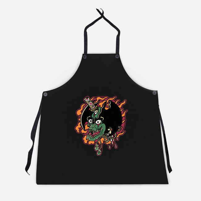Slayed Devil-Unisex-Kitchen-Apron-demonigote