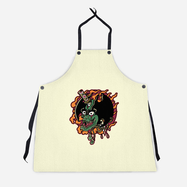 Slayed Devil-Unisex-Kitchen-Apron-demonigote