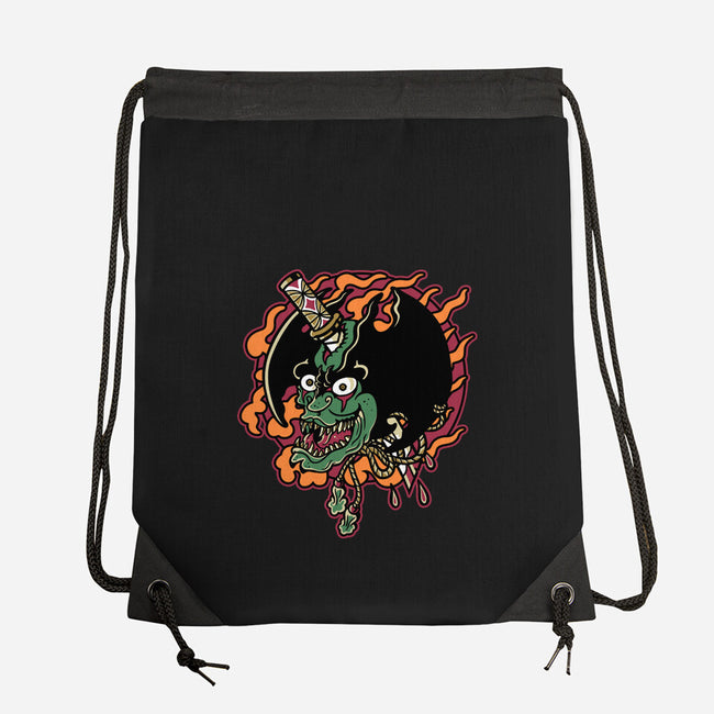 Slayed Devil-None-Drawstring-Bag-demonigote