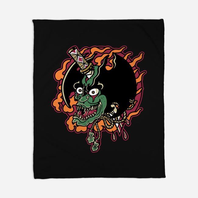 Slayed Devil-None-Fleece-Blanket-demonigote