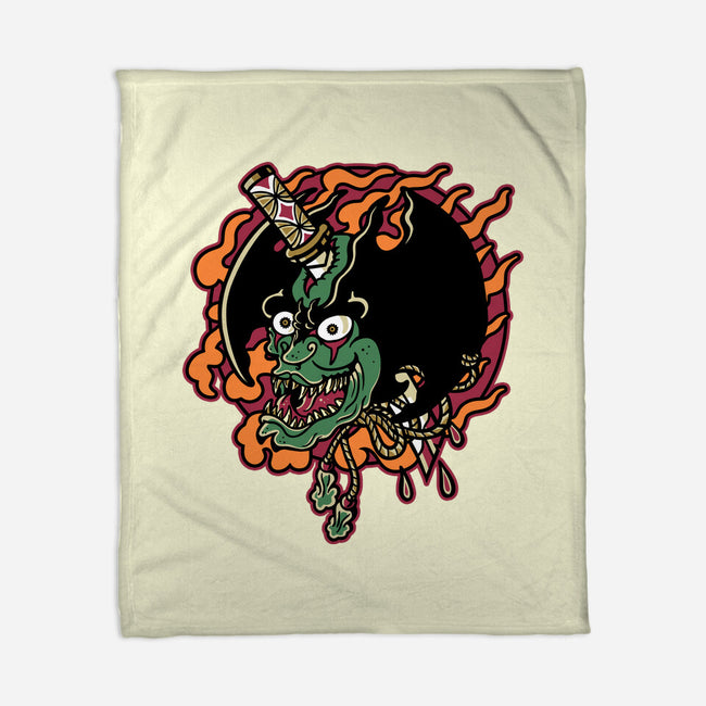 Slayed Devil-None-Fleece-Blanket-demonigote