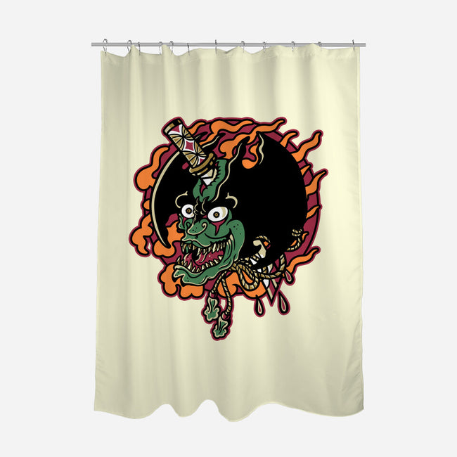 Slayed Devil-None-Polyester-Shower Curtain-demonigote