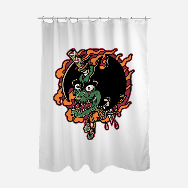 Slayed Devil-None-Polyester-Shower Curtain-demonigote