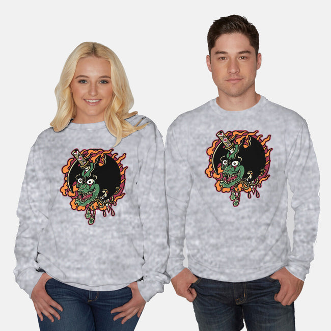 Slayed Devil-Unisex-Crew Neck-Sweatshirt-demonigote
