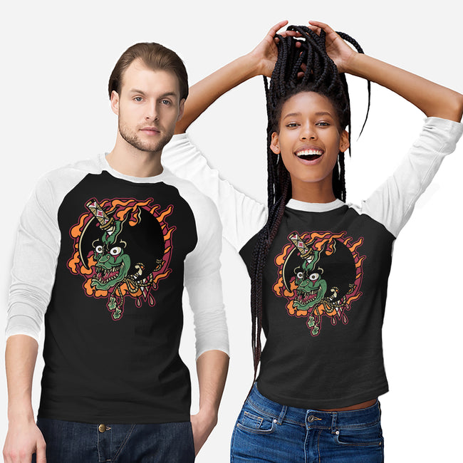 Slayed Devil-Unisex-Baseball-Tee-demonigote