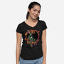 Slayed Devil-Womens-V-Neck-Tee-demonigote