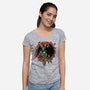 Slayed Devil-Womens-V-Neck-Tee-demonigote