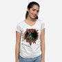 Slayed Devil-Womens-V-Neck-Tee-demonigote