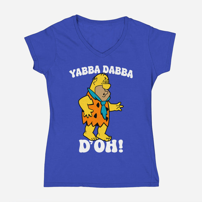 Modern Stone Age Stupid-Womens-V-Neck-Tee-Boggs Nicolas