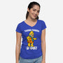 Modern Stone Age Stupid-Womens-V-Neck-Tee-Boggs Nicolas