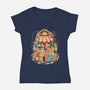 Tiny Fruit Market-Womens-V-Neck-Tee-eduely