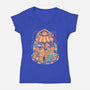 Tiny Fruit Market-Womens-V-Neck-Tee-eduely