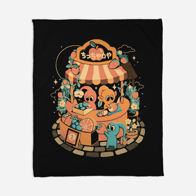 Tiny Fruit Market-None-Fleece-Blanket-eduely