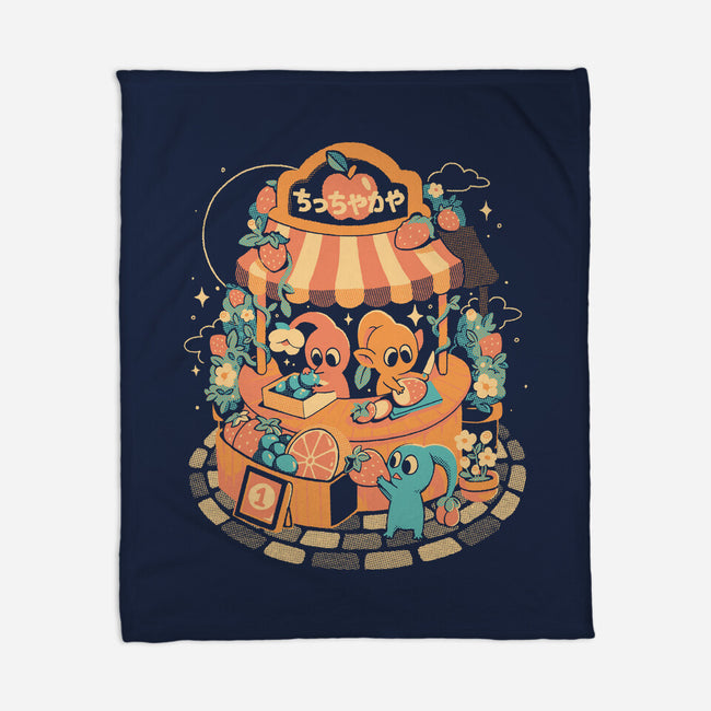 Tiny Fruit Market-None-Fleece-Blanket-eduely