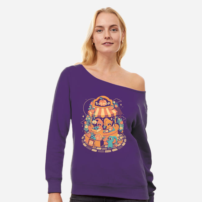 Tiny Fruit Market-Womens-Off Shoulder-Sweatshirt-eduely