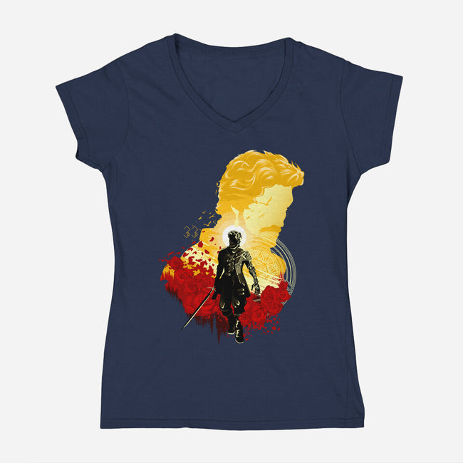 Brushface Expeditioner-Womens-V-Neck-Tee-hypertwenty