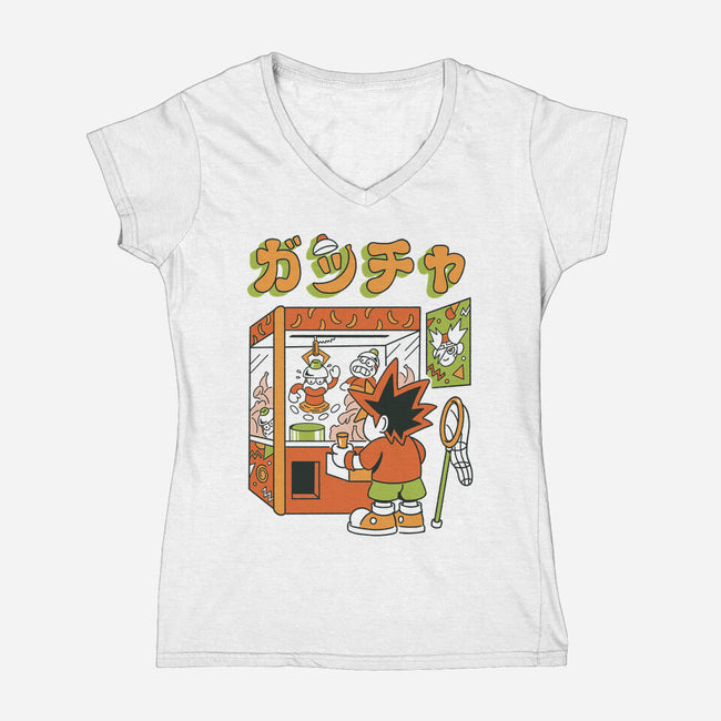 Monkey Plush-Womens-V-Neck-Tee-Henrique Torres