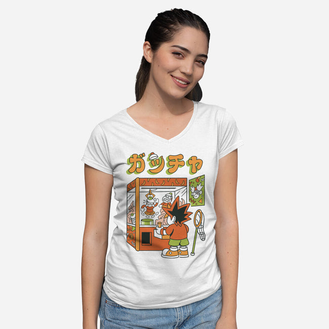 Monkey Plush-Womens-V-Neck-Tee-Henrique Torres