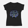 Shenron Starry Night-Womens-V-Neck-Tee-Astrobot Invention