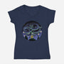 Shenron Starry Night-Womens-V-Neck-Tee-Astrobot Invention