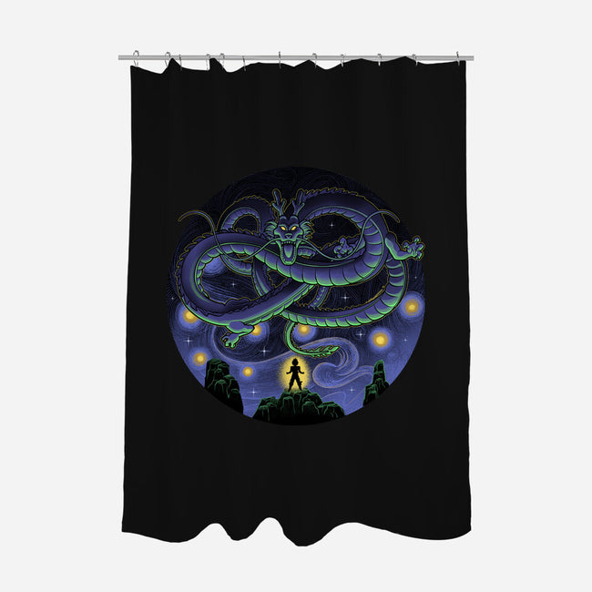 Shenron Starry Night-None-Polyester-Shower Curtain-Astrobot Invention