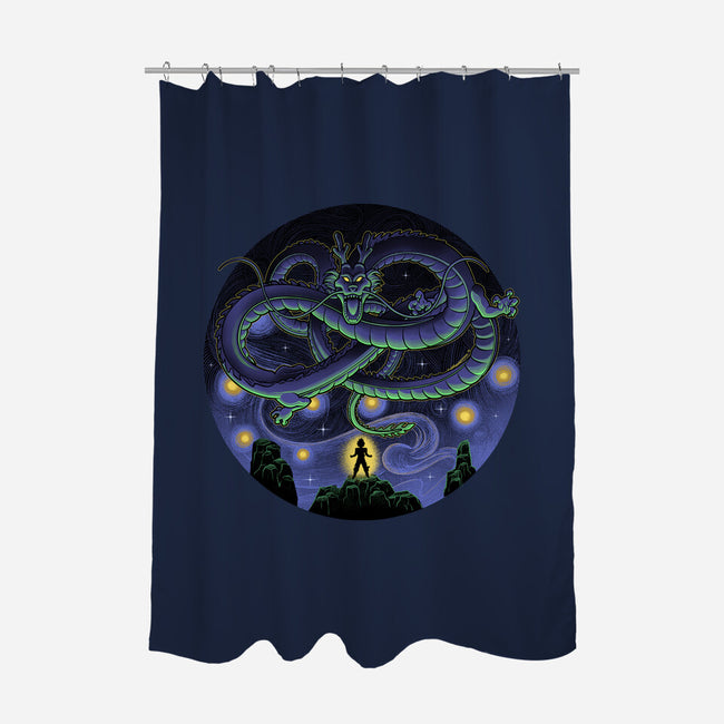 Shenron Starry Night-None-Polyester-Shower Curtain-Astrobot Invention
