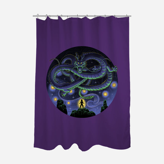 Shenron Starry Night-None-Polyester-Shower Curtain-Astrobot Invention