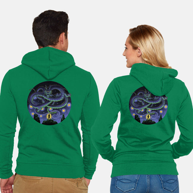 Shenron Starry Night-Unisex-Zip-Up-Sweatshirt-Astrobot Invention