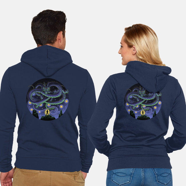 Shenron Starry Night-Unisex-Zip-Up-Sweatshirt-Astrobot Invention