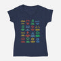Warning Lights-Womens-V-Neck-Tee-kg07