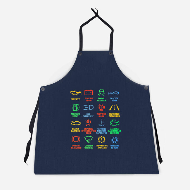 Kitchen Apron Sticker Warning Lights-Unisex-Kitchen-Apron-kg07 by TeeFury