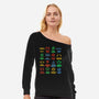 Warning Lights-Womens-Off Shoulder-Sweatshirt-kg07