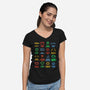 Warning Lights-Womens-V-Neck-Tee-kg07