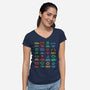 Warning Lights-Womens-V-Neck-Tee-kg07