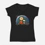Super Earthrise-Womens-V-Neck-Tee-kg07