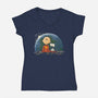 Super Earthrise-Womens-V-Neck-Tee-kg07