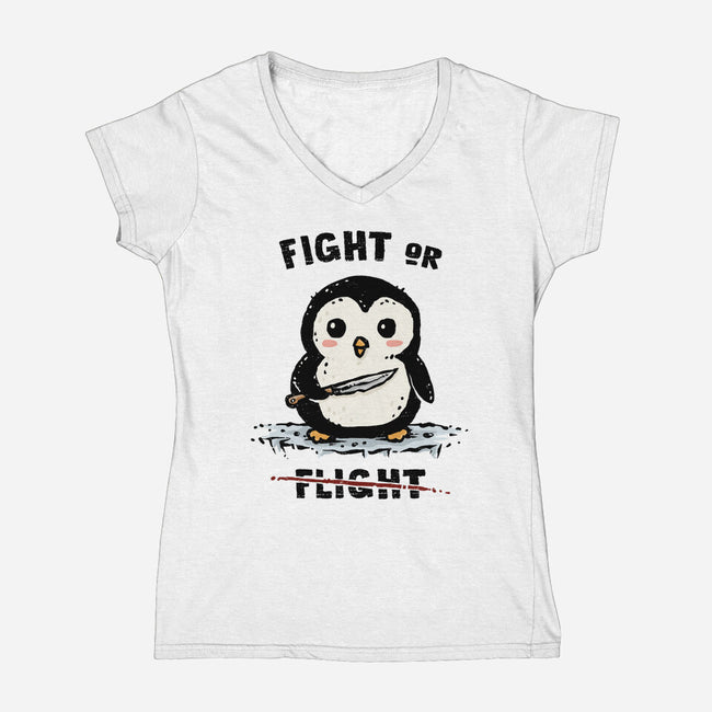 Fight Or Flight-Womens-V-Neck-Tee-kg07