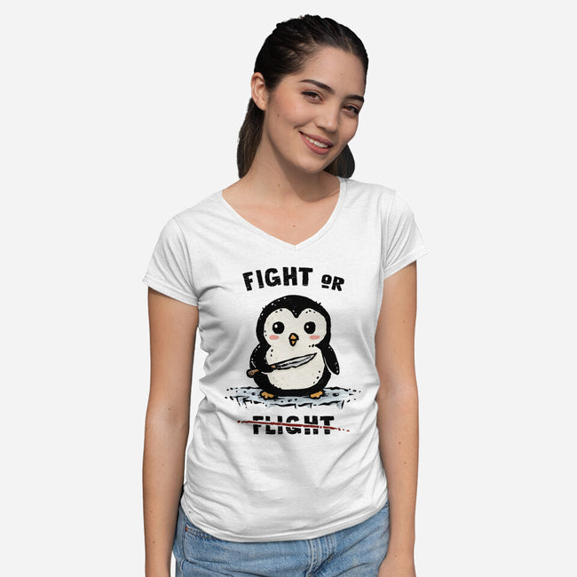 Fight Or Flight-Womens-V-Neck-Tee-kg07