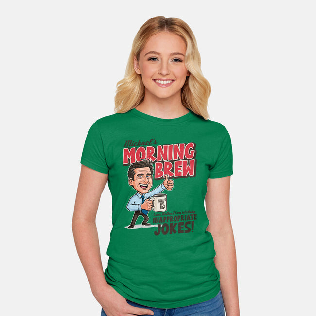 Michael's Morning Brew-Womens-Fitted-Tee-P1yu5h