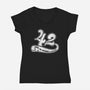 Whale 42-Womens-V-Neck-Tee-rocketman_art