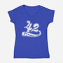 Whale 42-Womens-V-Neck-Tee-rocketman_art