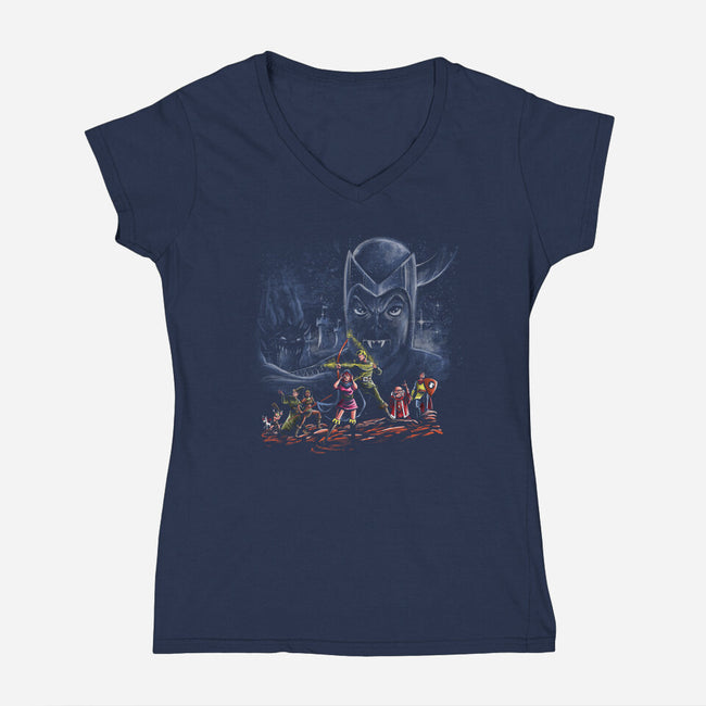 Dungeons Wars-Womens-V-Neck-Tee-zascanauta