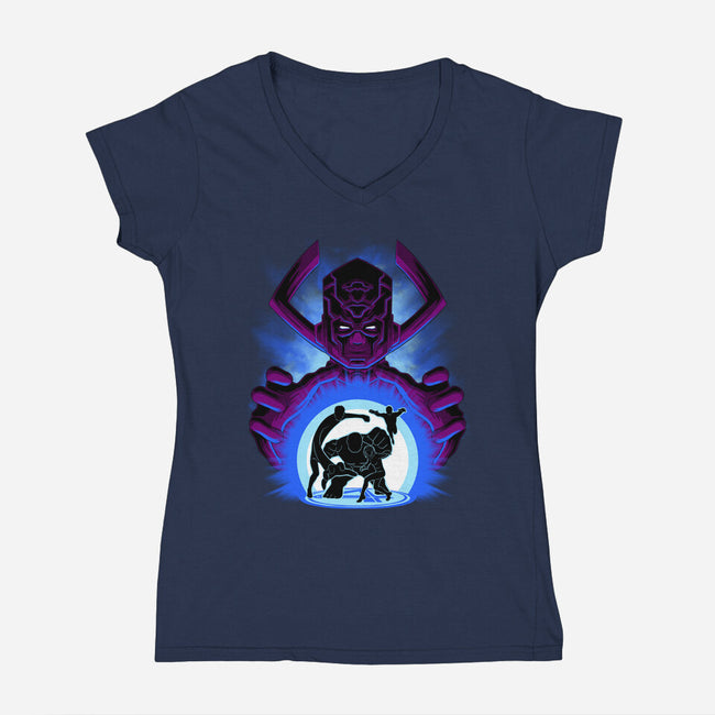 Fantastic Heroes-Womens-V-Neck-Tee-rmatix