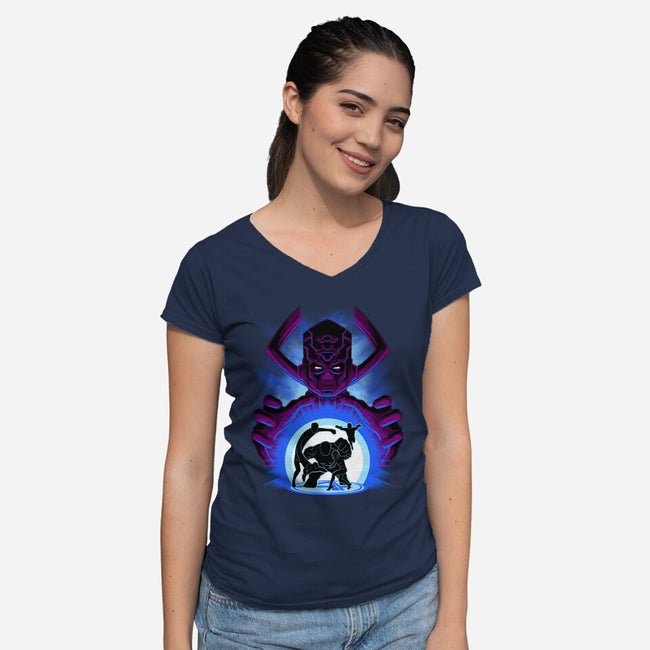 Fantastic Heroes-Womens-V-Neck-Tee-rmatix